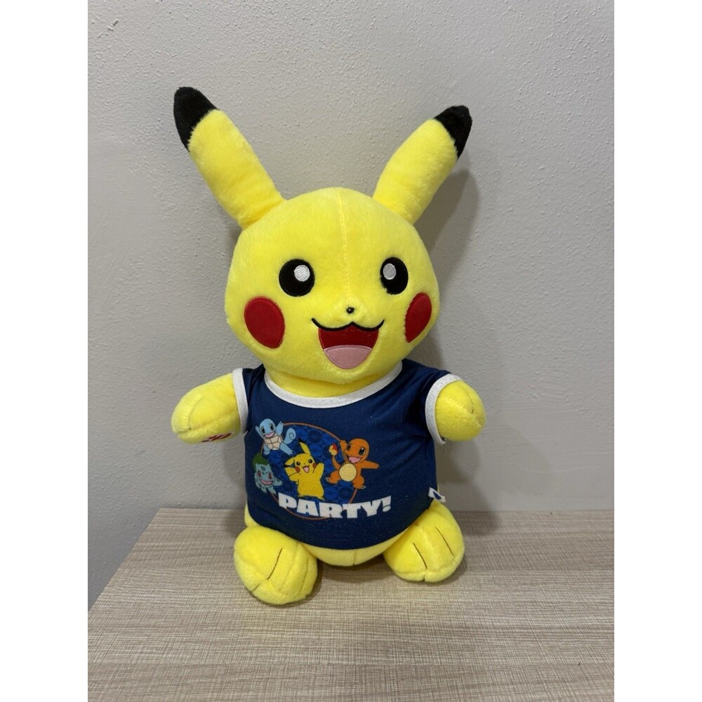 Build A Bear Pokemon Pikachu Plush 16.5" Stuffed Animal Toy w/ Party Shirt